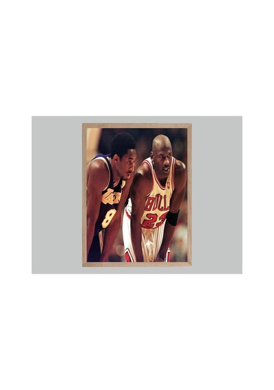 Kobe Jordan Doğal Ahşap Çerçeveli Tek Parça Dekoratif Tablo Çok Renkli - 820322247 Çok Renkli