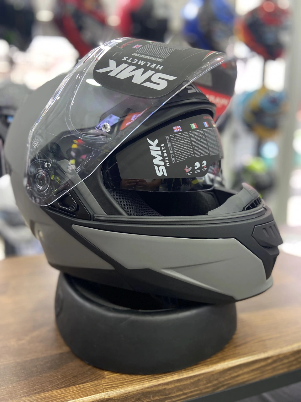 Smk Gullwing Çene Açılır Kask Mat Gri
