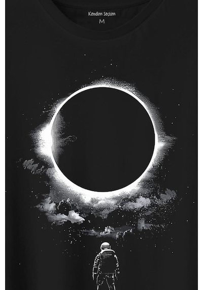 Ay Üzerinde Kara Delik Dünyaya Abkan Astronot Cosmos Baskılı Tişört Unisex T-shirt 001 Ay Üzerinde Kara Delik Dünyaya Abkan Astronot Cosmos Baskılı Tişört Unisex T-shirt 001