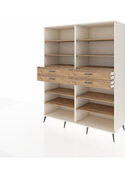 Kronos Gardrop 10 Raflı 4 Çekmeceli 176x59x221 Aytaşı-çam Beyaz Kronos Gardrop 10 Raflı 4 Çekmeceli 176x59x221 Aytaşı-çam Beyaz