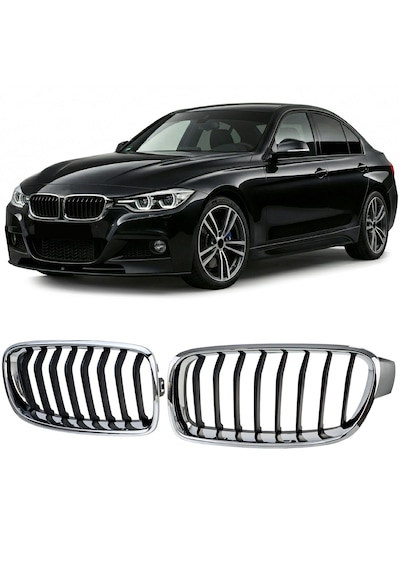 Bmw F30 2012-2019 Krom-siyah Ön Panjur
