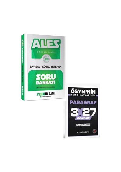 Yediiklim 2027 Ales Master Soru Bankası Çözümlü+ Evp Akademi Paragraf