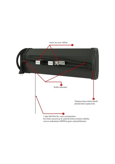 Mirkraft Essby 1800 W Duvar Tipi Elektrikli Isıtıcı