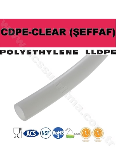 1 Metre Uzunluğunda 6 Mm Pe Natural Şeffaf Hortum