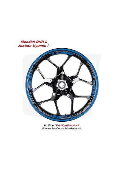 Mondial Drift L 125 Motosiklet Jant Şeridi 32'li Set Sticker Etiket Modeli Diğer