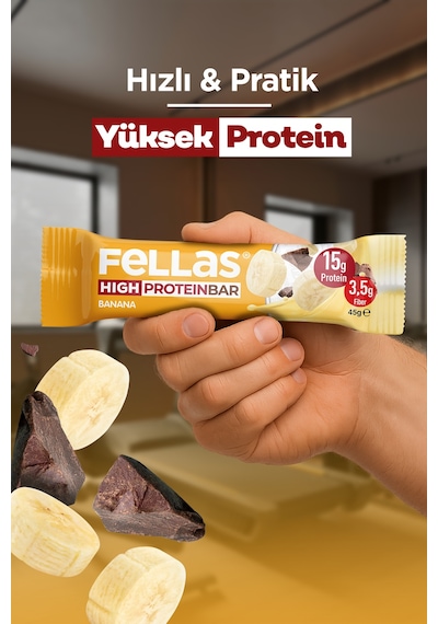 Fellas Yüksek Protein Bar - Muzlu 45 G  x 12 Adet