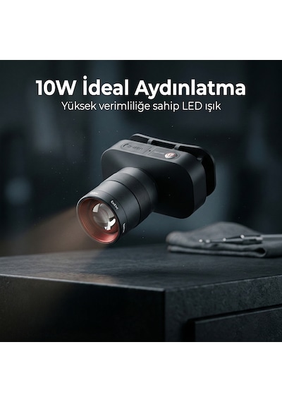 Bix Bxt1fl Şarj Edilebilir 10w Kafa Feneri 750 Lümen 2500 Mah, Zooming Özellikli Led Kafa Lambası Siyah