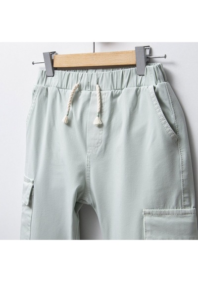Overdo Kids Erkek Çocuk Kargo Cepli Paçası Beli Lastikli Jogger Pantolon Mavi