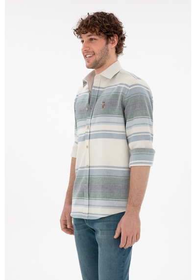U.s. Polo Assn. Erkek Koyu Mavi Gömlek Desenli 50291804-vr032 Koyu Mavi