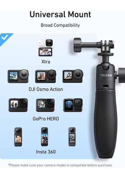 Djı Osmo Nano Action 6/5 Pro/4, Gopro Hero 13/12, Insta360 X5 X4 Ace Pro İçin 46 Cm Mini Selfie Çubuğu Tripod, 360 Genel