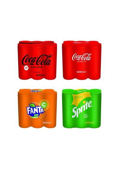 Coca Cola Kutu Karma Mix-2 24x250 Ml