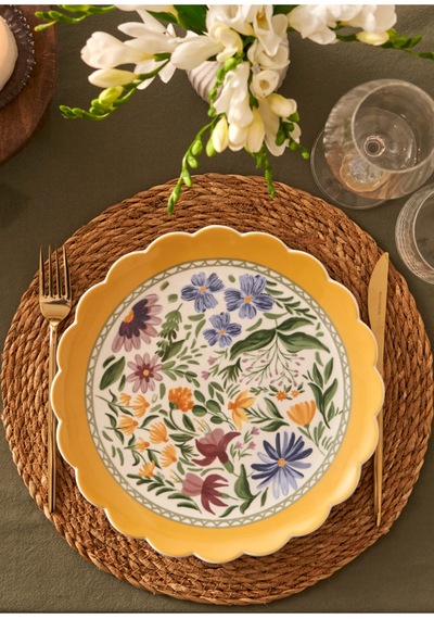 Bella Maison Bianca New Bone 6'lı Servis Tabağı Seti 26 Cm Sarı