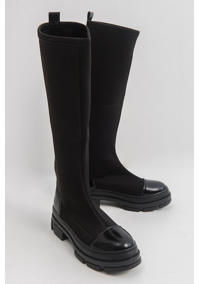 Luvishoes Bella Siyah Scuba Kadın Çizme Siyah