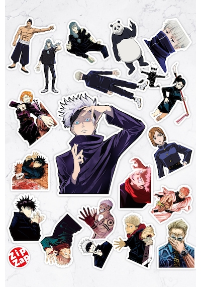 Jujutsu Kaisen Anime Telefon Laptop Bullet Journal Yapışkanlı Folyo Sticker Paketi 20 Adet Çok Renkli