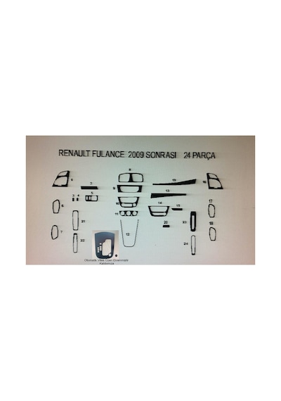Renault Fulance 2009 24 Parça Torpido Kaplama Renk Ceviz
