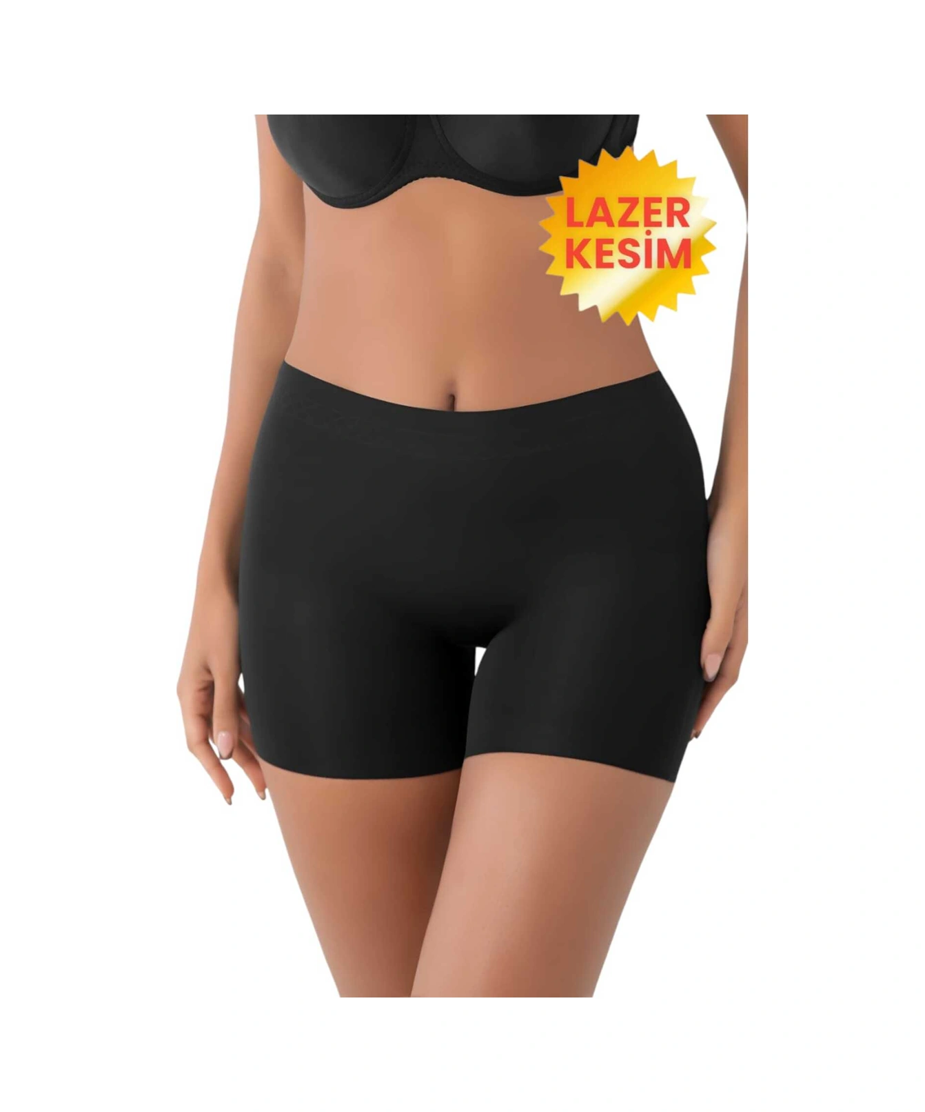 Tezzgelsin Kadın Lazer Kesim Ve Toparlayıcı Yüksek Bel Boxer Korse 3'lü Set Siyah