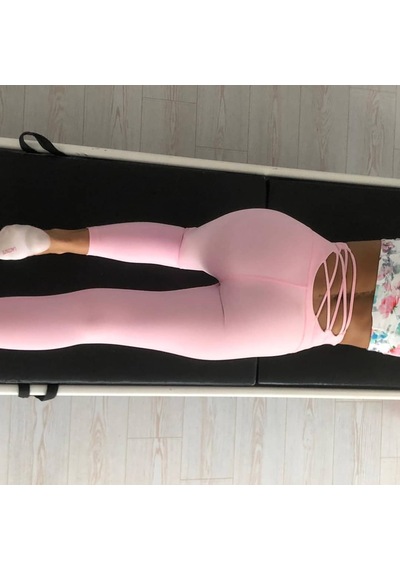 Lismina Arkası Dekolteli Ekstra Yüksek Bel Toparlayıcı Spor Tayt Pembe