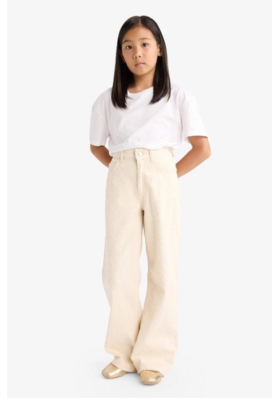 Defacto Wide Leg Gabardin Pantolon Kız Çocuk G1621A825AU