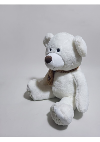 Peluş 45 Cm Atkılı Ayıcık Krem