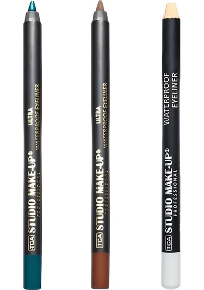 Tca Studio Make Up Dark Brown + Light Green + White Ultra Waterproof Eyeliner Göz Kalemi
