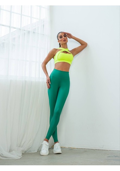 Lismina Yeşil Ekstra Yüksek Bel Toparlayıcı Spor Tayt