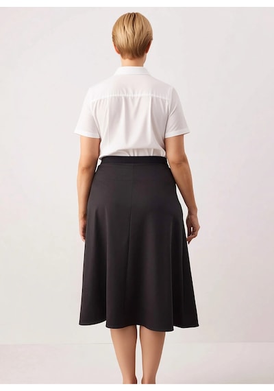 Benerly Kadın Düz Örme Midi Etek %93 Polyester %7 Elastan Fonksiyonel Day Siyah