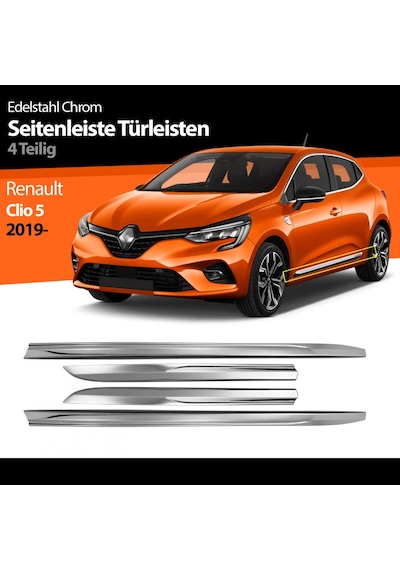 S-Dizayn Renault Clio 5 Krom Yan Kapı Çıtası 4 Prç. 2019 ve   Üzeri