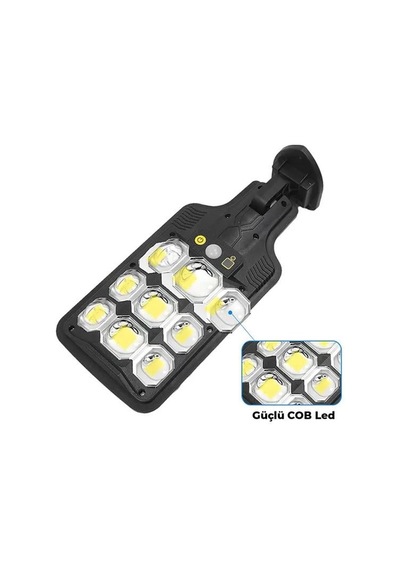 Hs-8037b Solar 9 Cob Ledli Hareket Sensörlü Sokak Lambası