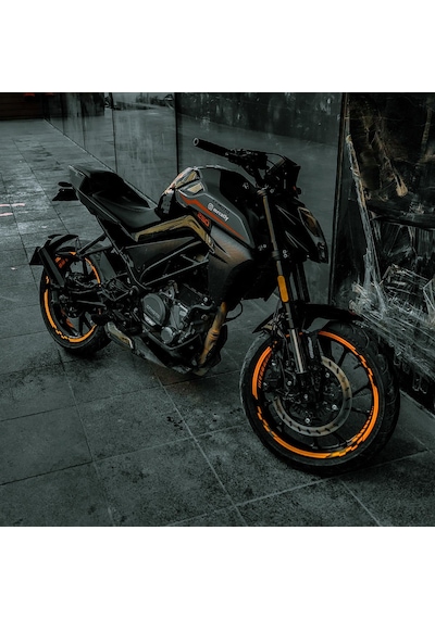 Neon Fosforlu Turuncu İç Dış Motosiklet Jant Şeridi Takımı Çınar Extreme