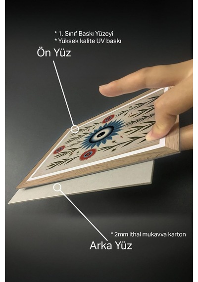 3 Parça Ahşap Çerçeve Görünümlü Mukavva Poster Tablo Seti Set 03, 15 X 20