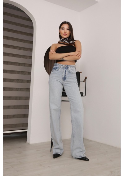 Modanida Kadın Buz Mavisi Yüksek Bel Palazzo Baggy Kot Pantolon Wide Leg Bol Paça Jean Kot Pantolon Gümüş Gümüş Modanida Kadın Buz Mavisi Yüksek Bel Palazzo Baggy Kot Pantolon Wide Leg Bol Paça Jean Kot Pantolon Gümüş Gümüş
