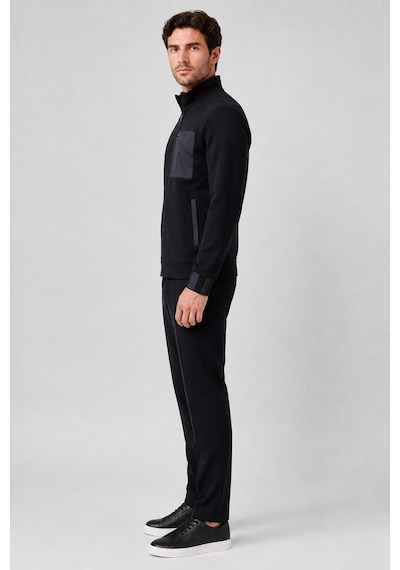 Alexandergardi Cep Detaylı Fermuarlı Dik Yaka Sweatshirt Siyah