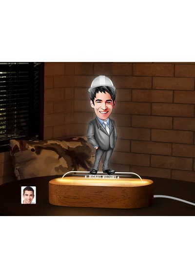 Bk Gift Kişiye Özel Mühendis Karikatürlü Dekoratif 3d Biblo Led Işıklı Gece Lambası-1, Arkadaşa Hediye Kobitmeyen138323 Bk Gift