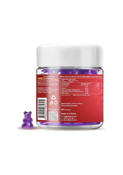 Iron Vitamin C Rosehip Extract 60 Gummies