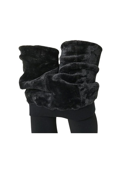 Sauna Suit Kadın Siyah Yüksek Bel Sauna Içi Peluş Termal Taytblt Siyah