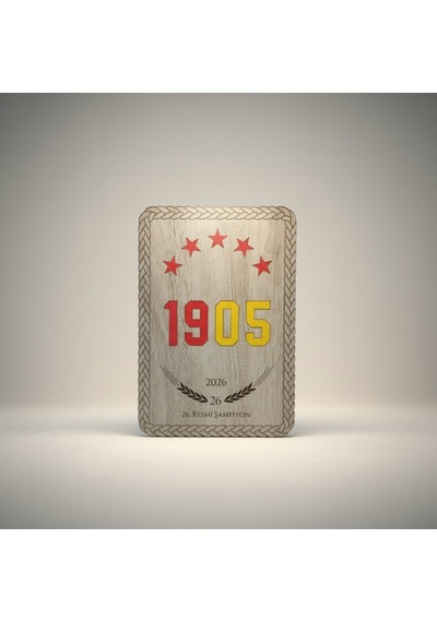 Galatasaray 1905 Şampiyonluk Ahşap Tablo Duvar Dekoru 27x19 Cm Özel Tasarım Taraftar Hediyesi 1