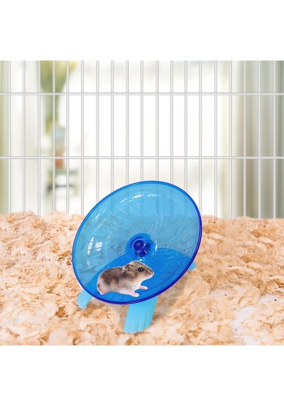 Hamster Uçan Tabak Sessiz Koşu Egzersiz Çarkı Gerbil Fare Kirpi Küçük Hayvanlar İçin Mavi
