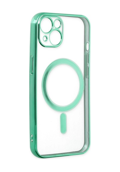 Newface Apple iPhone Uyumlu 14 Plus Kılıf Magneticsafe Lazer Silikon - Semeglbl - 92 Haki Yeşil