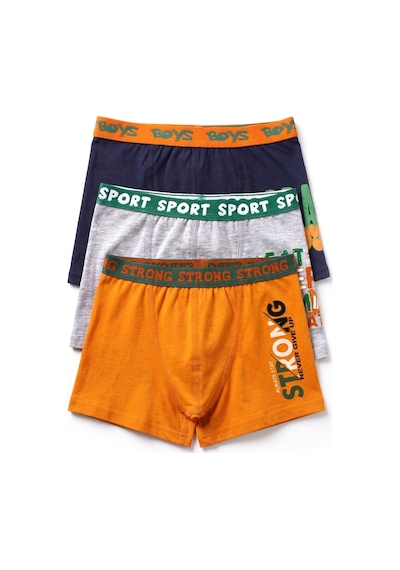 Öts Erkek Çocuk 3 Lü Pamuklu Boxer Baskılı Premium Günlük Kullanım 7720-3 Renkli