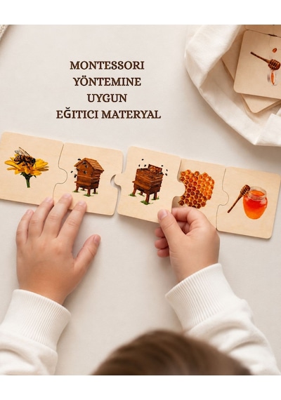 Montessori Ahşap Puzzle Doğa Harikaları 50 Parça Yaşam Döngüsü Sıralama Eğitici Oyun