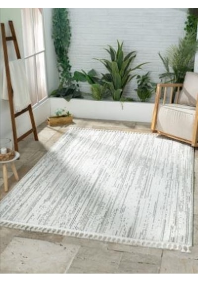Çam Halı Solo Ef001a Krem Gri İskandinav Tarzı Modern Desen Halı