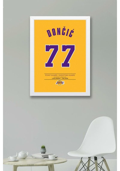 Luka Doncic Forma Çerçeveli Tablo - Nba Los Angeles Lakers Jersey