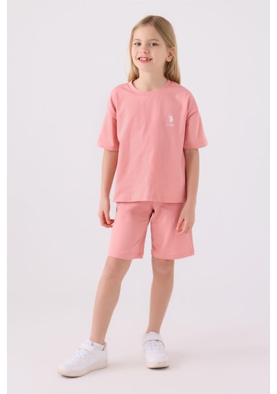 U.S. Polo Assn. U.s. Polo Assn Kız Çocuk Pembe Bermuda Takım 5274-43847 Pembe