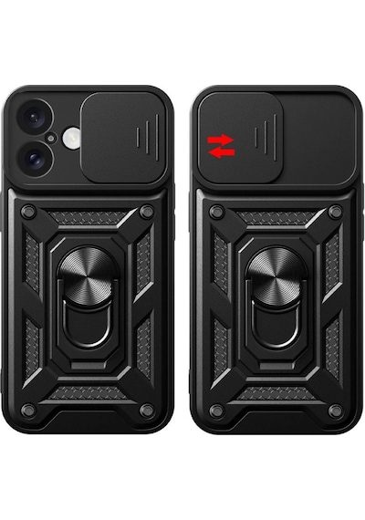 Apple, Uyumlu iPhone 16 Kılıf Pars Lens Yüzüklü Silikon - Gümüş