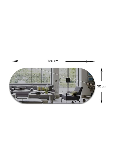 Ayna Füme Ayna Victory Tasarım Kanallı Oval Ayna 50cm X 120c Füme