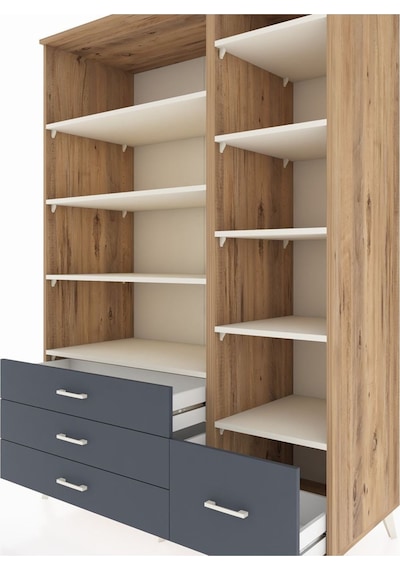 Kronos Dolap 9 Raflı 4 Çekmeceli 132x59x195 Çam-aytaşı/antrasit Aytası/antrasıt Kronos Dolap 9 Raflı 4 Çekmeceli 132x59x195 Çam-aytaşı/antrasit Aytası/antrasıt