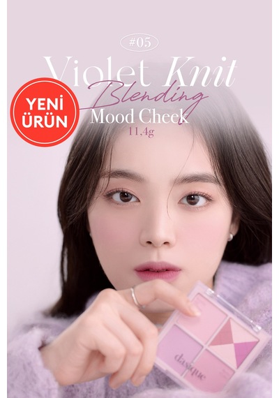 Dasique Karıştırılabilir Renk Tonlarına Sahip 4lü Allık Paleti Blending Mood Cheek 05 Violet Knit 05 Violet Knit