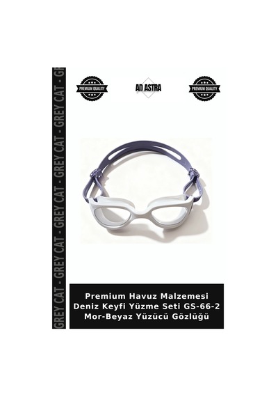 Premium Havuz Malzemesi Deniz Keyfi Yüzme Seti Gs-66-2 Mor-beyaz Yüzücü Gözlüğü Mor - Beyaz
