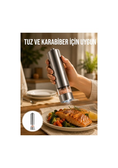 Tek Elle Kullanılan Otomatik Baharat Değirmeni Işıklı Sistem Yeni Nesil - Hs08374447-4325 Tek Elle Kullanılan Otomatik Baharat Değirmeni Işıklı Sistem Yeni Nesil - Hs08374447-4325