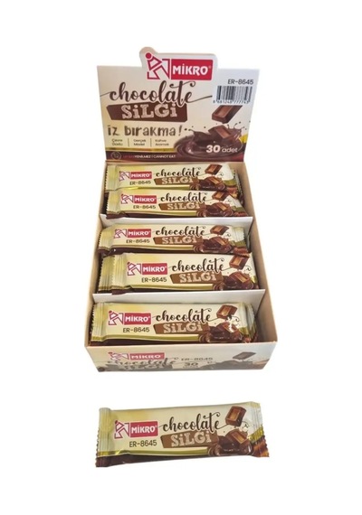 3 Adet Çikolata Silgi - Çikolata Şekilli Çikolata Görünümlü Silgi Tek Tek Paketli